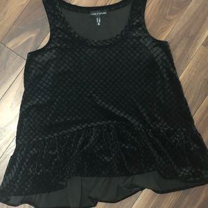 Sleeveless Black Velvet Top